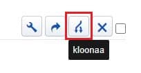 Klikkaa kopioitavan sivuston kohdalla kaksihaaraista nuolta "Kloonaa"