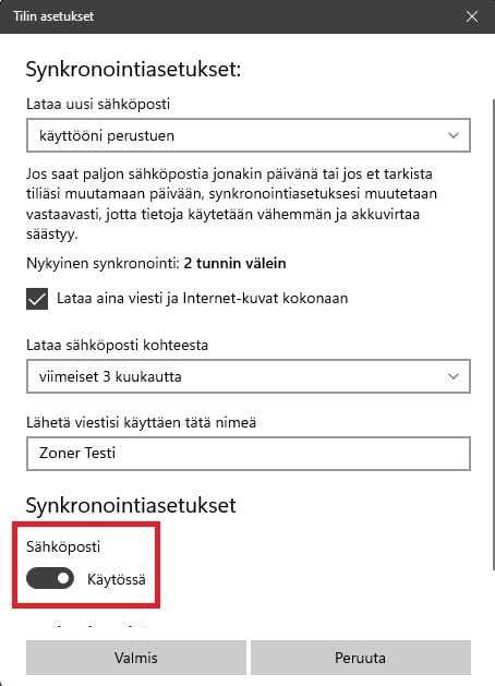 Miten Asennan S hk postin Windowsin S hk postisovellukseen Tukisivusto