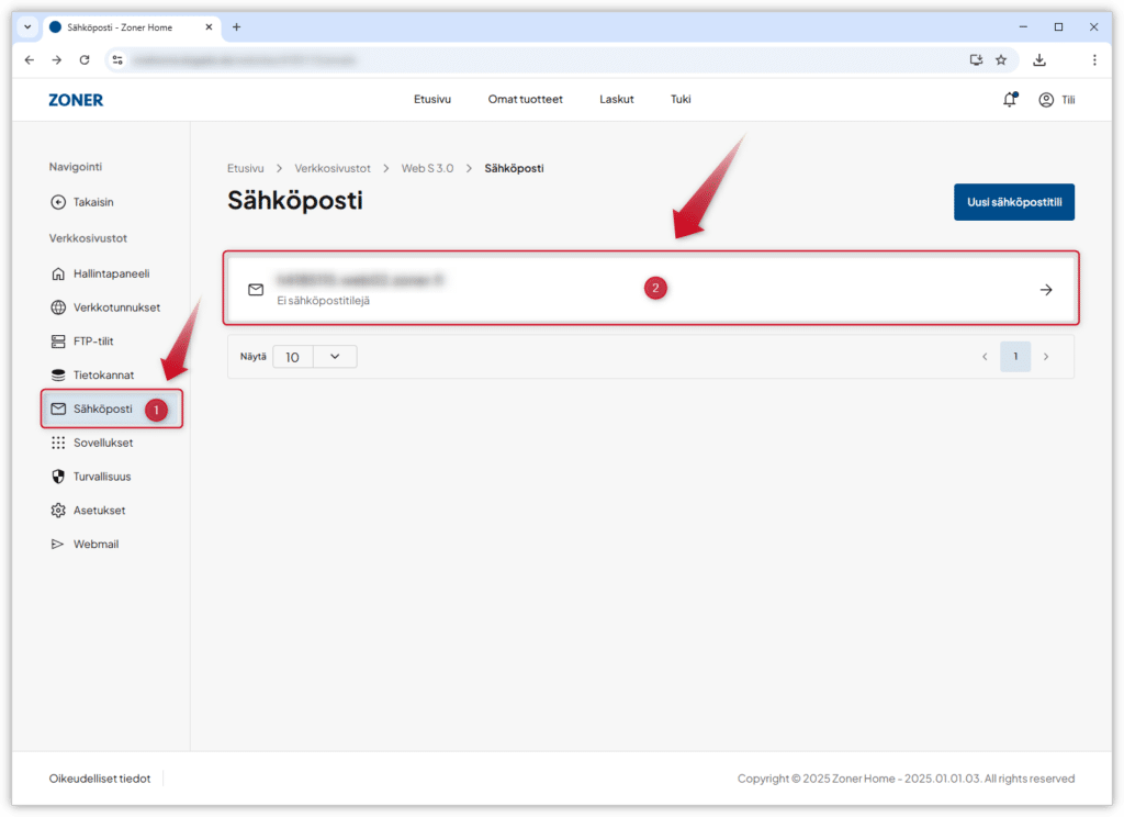 Kuvakaappaus Zoner Home -hallintapaneelista