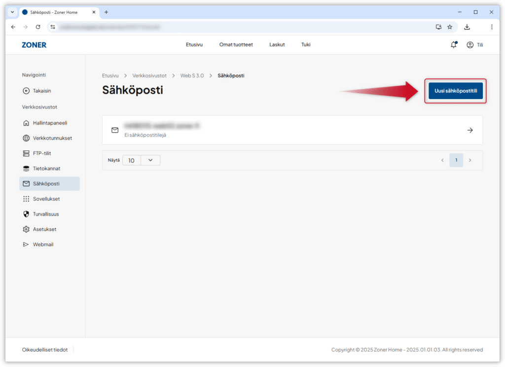 Kuvakaappaus Zoner Home -hallintapaneelista