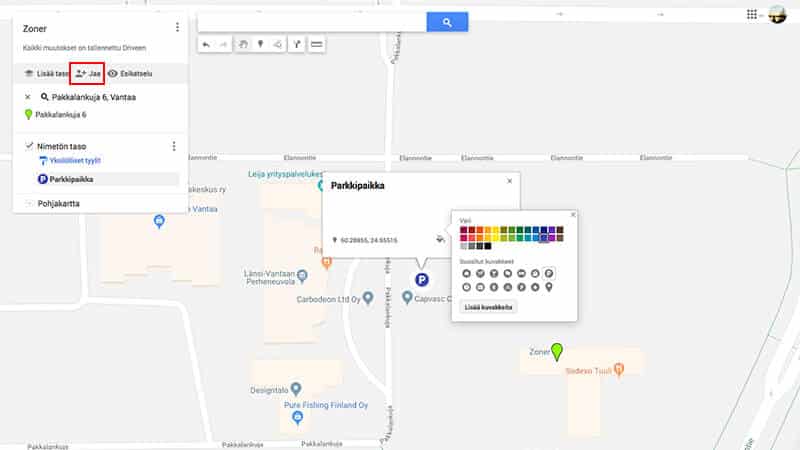 Google Maps -kartan upotus kotisivuille - Zoner Oy