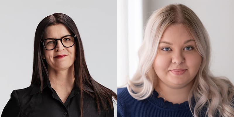 Kuvassa vasemmalla Micaela Röman ja oikealla Susanna Wallin.