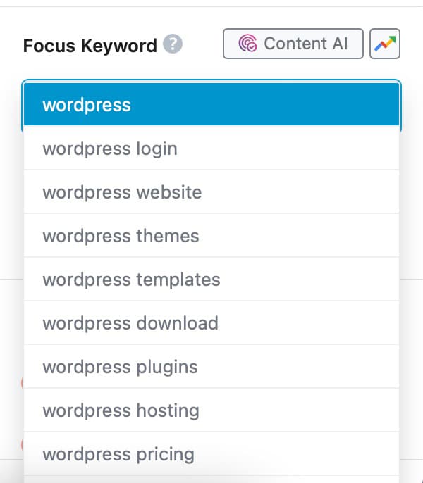 Avainsanaehdotukset ovat hyödyllisiä.
