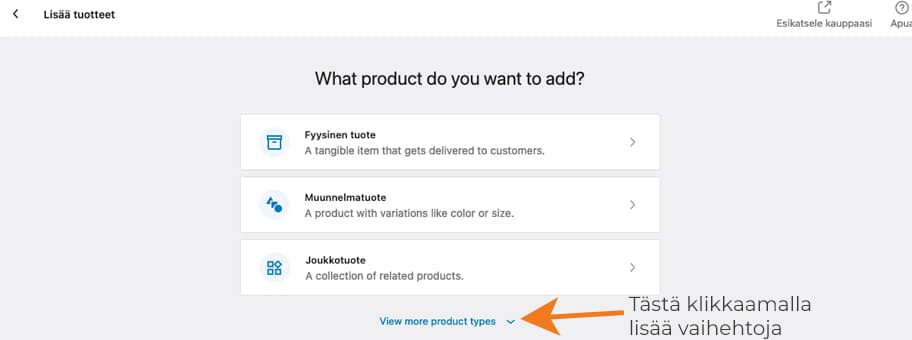 Tuotteiden lisääminen WooCommerce-verkkokauppaan.