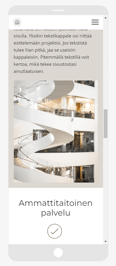 Kotisivukoneen mobiilinäkymän esikatselu