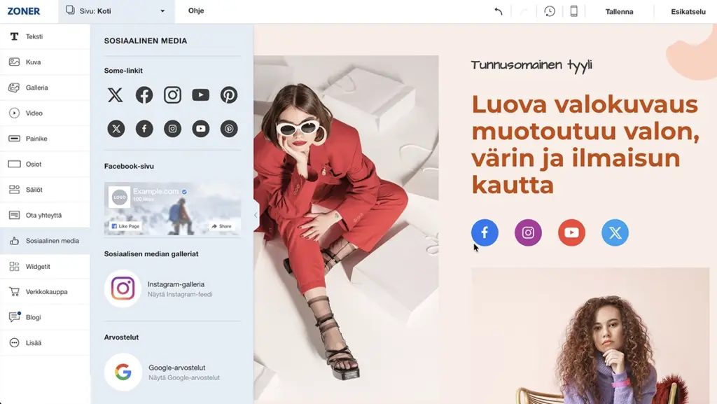 kotisivukone premium some-interaatiot kuva