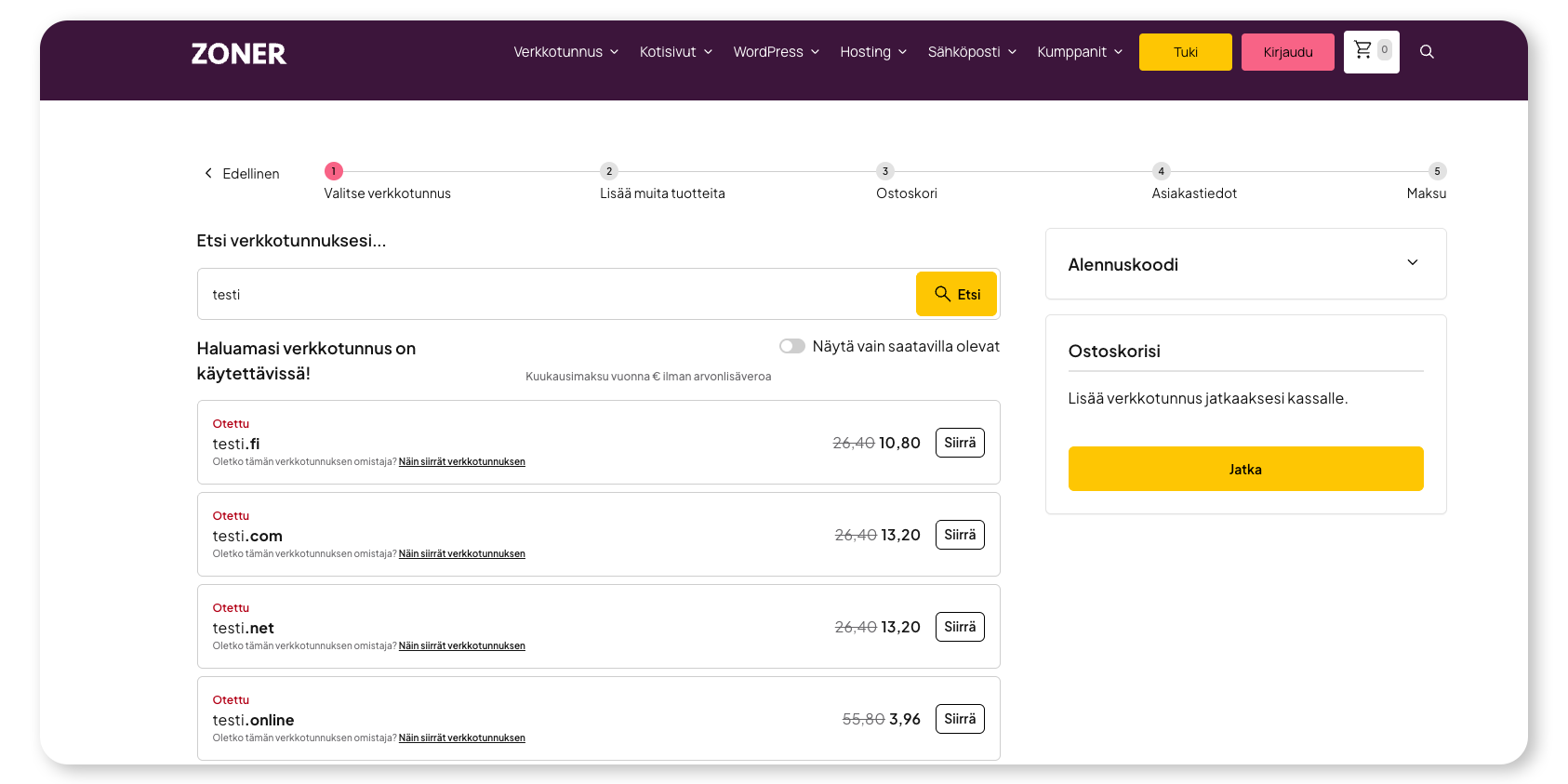 domain siirto esimerkki Zoner domain siirto esimerkkikuva