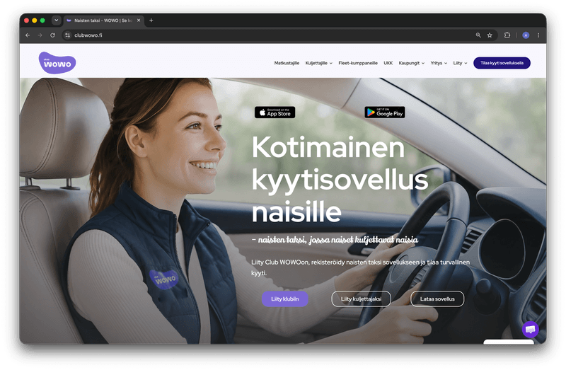 WOWO-taksin etusivu, joka on rakennettu Zonerin WP.one-palveluun WOWO-taksin etusivu, joka on rakennettu Zonerin WP.one-palveluun